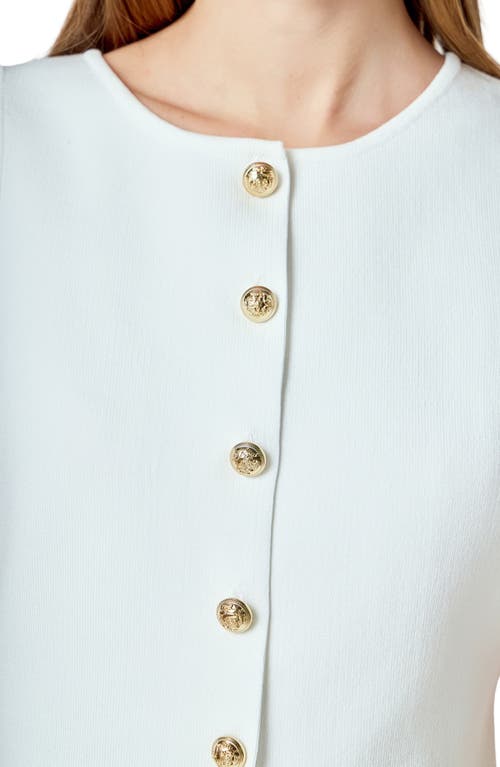 Endless Rose Knit Button-up Vest In White