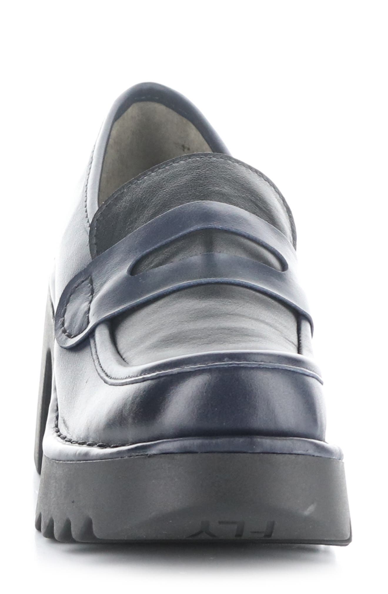 Muly Platform Penny Loafer, Alternate, color, 003 NAVY BLACK