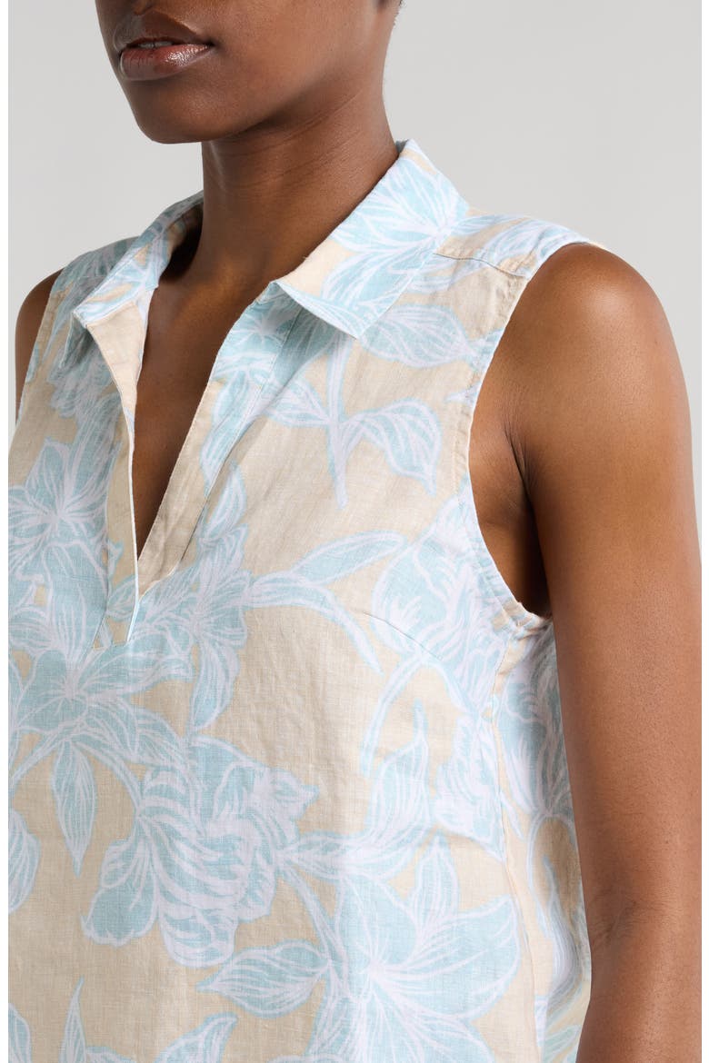 Paradiso Petals Sleeveless Linen Top, Alternate, color, WHITE ROCK