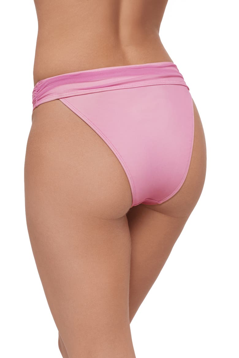 Shirred Hipster Bikini Bottoms, Alternate, color, ORCHID