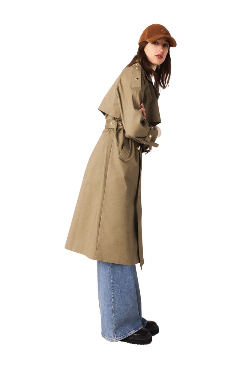 maje Studded trench coat, Alternate, color, 