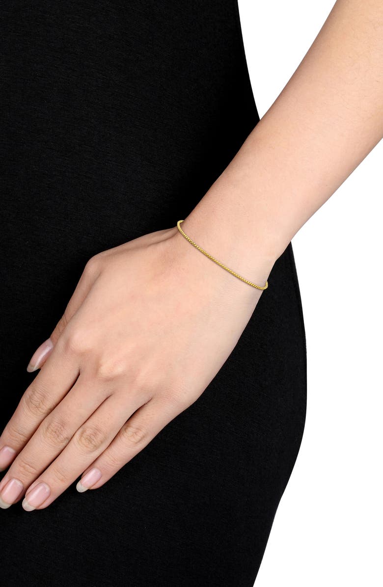 DELMAR Round Box Link Bracelet, 1.60mm, Alternate, color, Gold