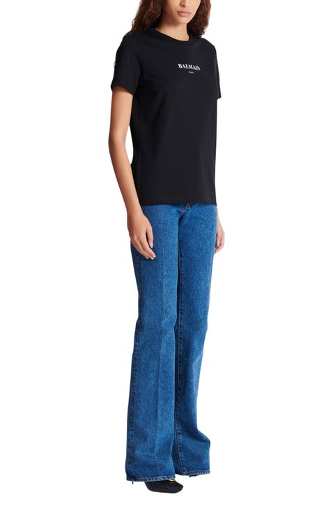 T-Shirt with Balmain Print
