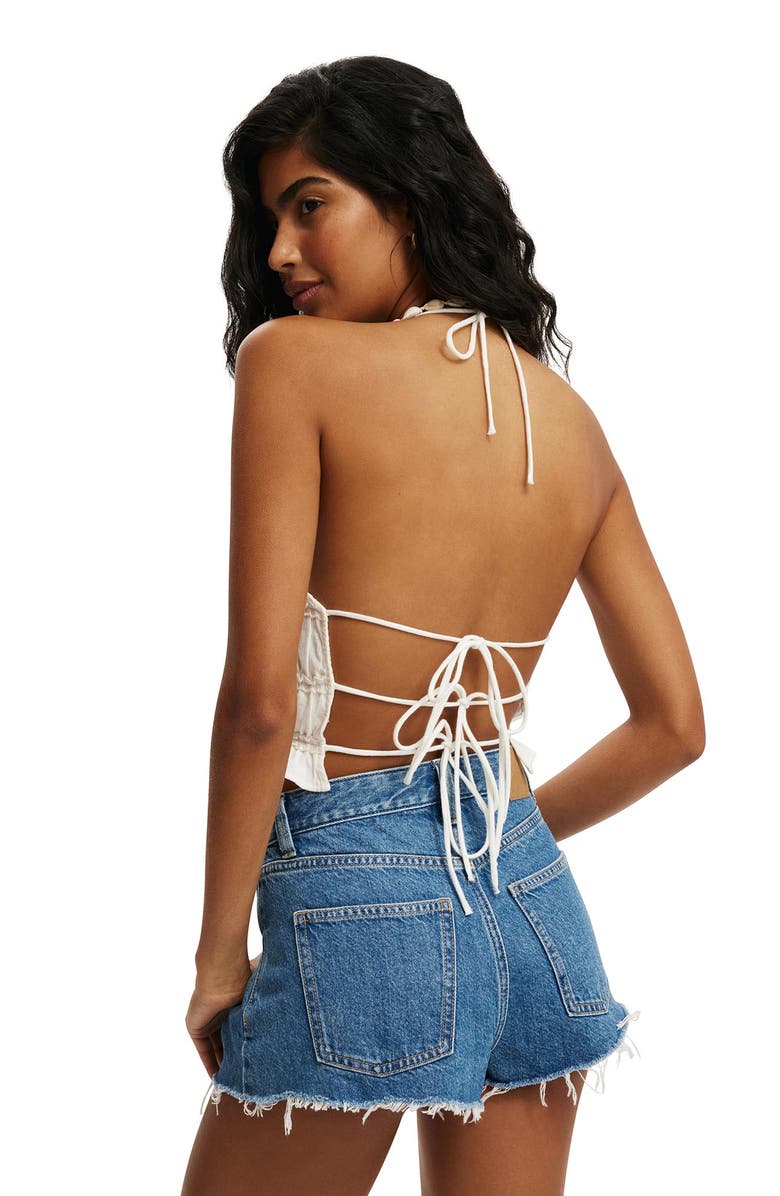 Cotton On Women's Multi Frill Detail Halter Top, Alternate, color, White