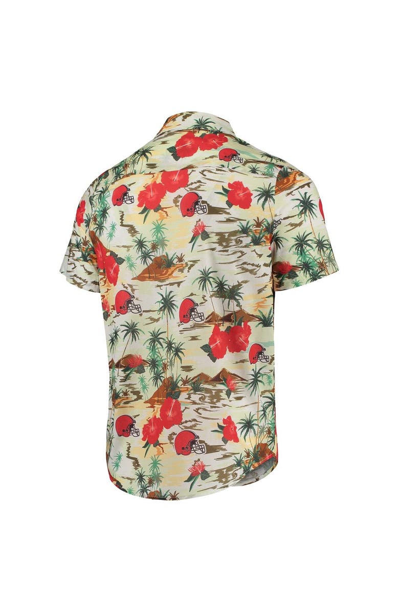 FOCO Men's FOCO Cream Cleveland Browns Paradise Floral Button-Up Shirt, Alternate, color, 