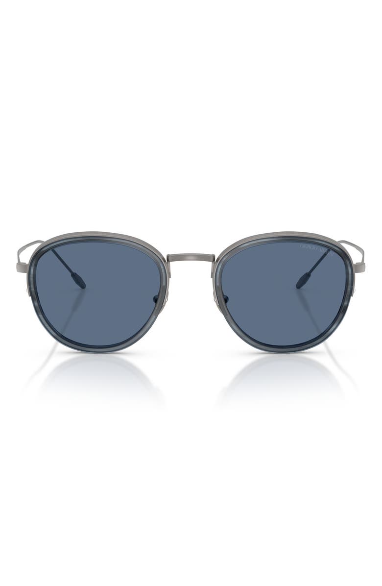 AX Armani Exchange 50mm Round Sunglasses, Main, color, Gunmetal / Dark Blue