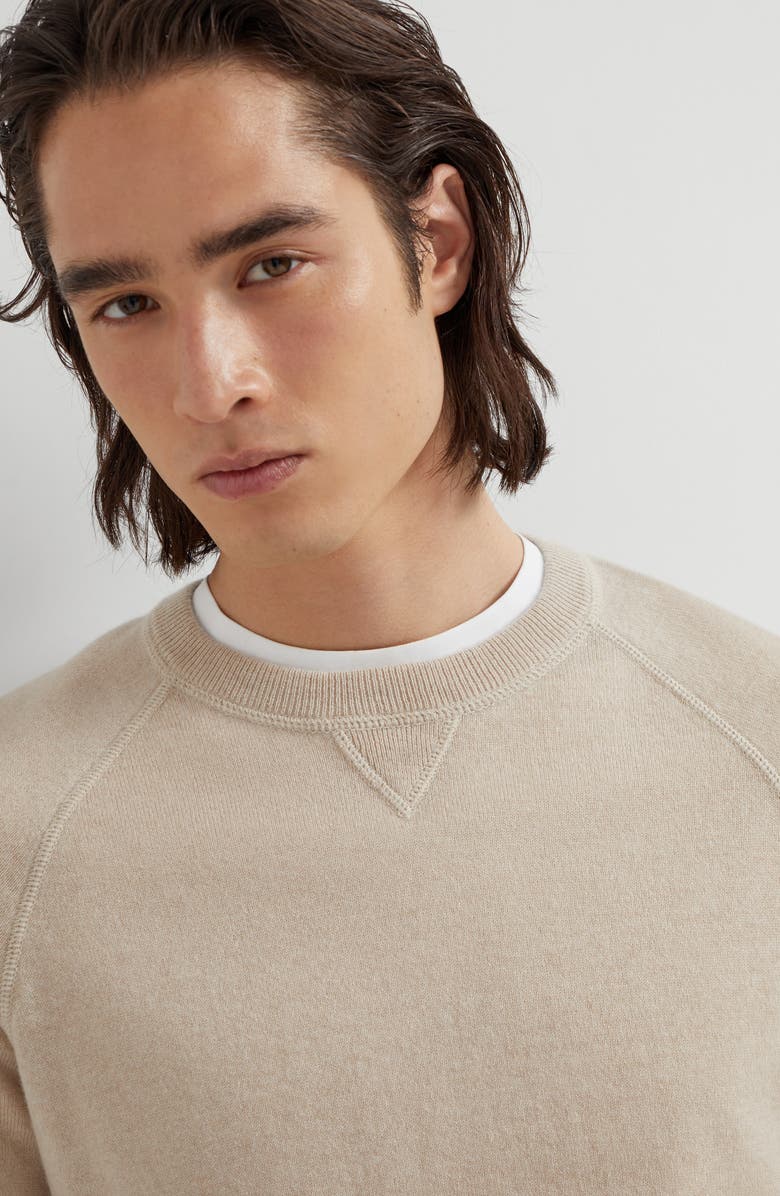 Brunello Cucinelli Sweatshirt-style sweater, Alternate, color, Sand