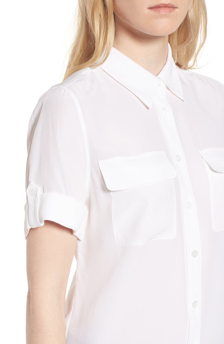 Equipment Slim Signature Short Sleeve Silk Shirt, Alternate, color,