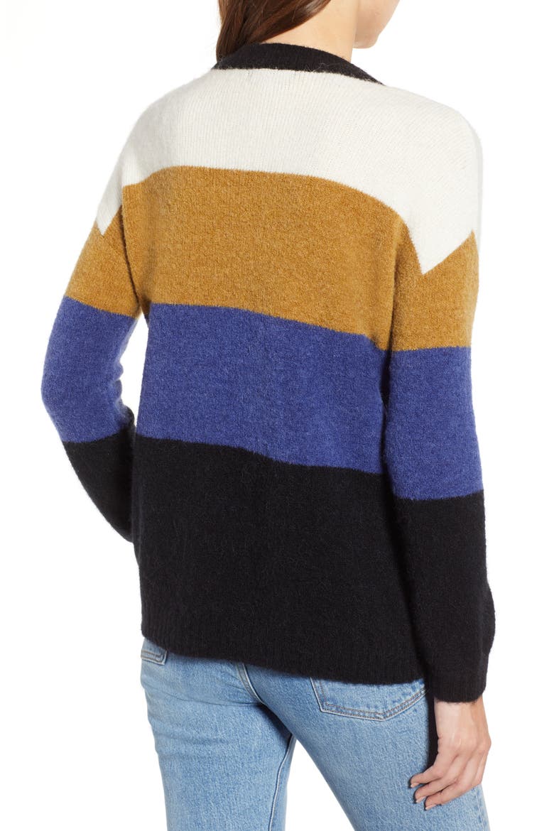 Sylvie Stripe Sweater, Alternate, color, HONEYCOMB MULTI