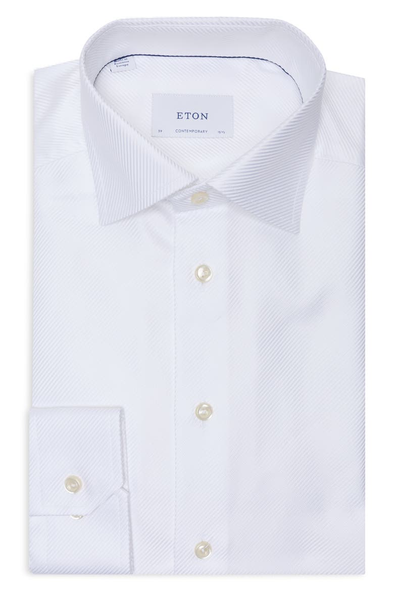 Contemporary Fit King Twill Shirt, Main, color, WHITE
