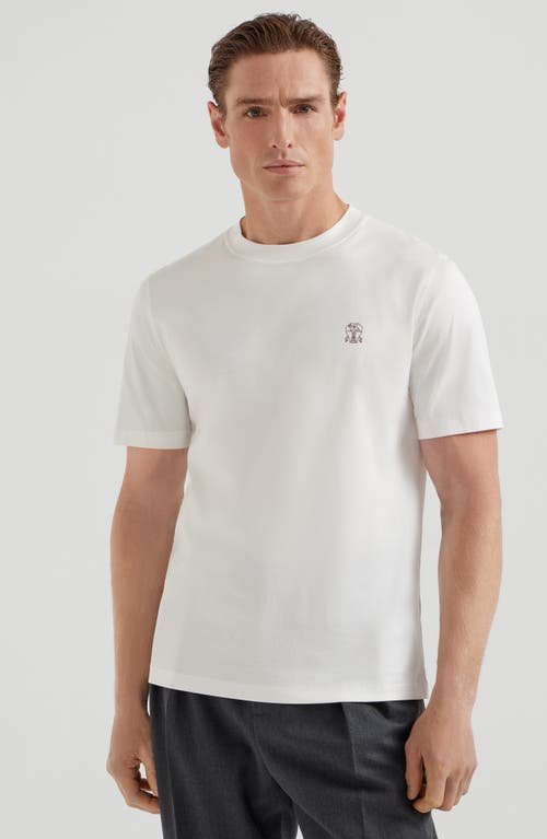 Brunello Cucinelli Crewneck T-shirt With Straight Hem And Soft Fabric In White
