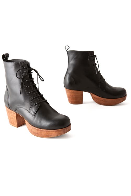 Fortress Bernadette Lace-up Platform Boot In Black
