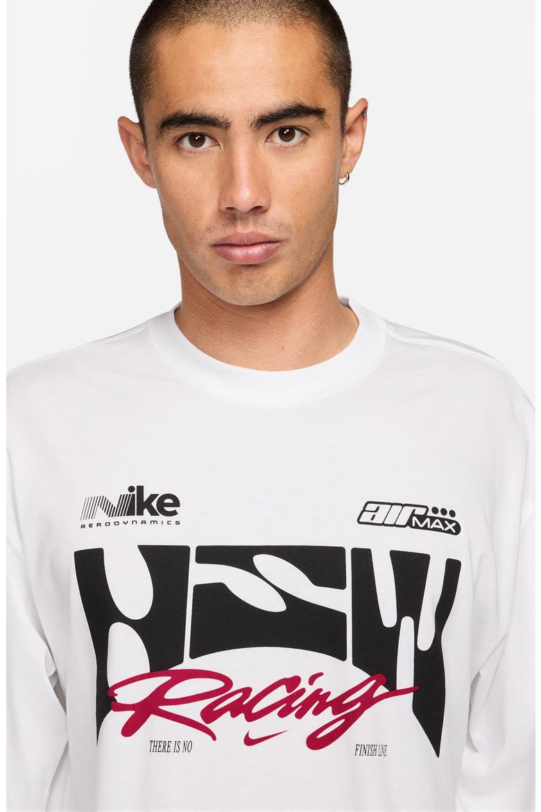 Sportswear Racing Graphic Long Sleeve T-Shirt, Alternate, color, WHITE