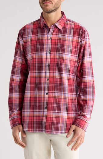 Tommy Bahama Lazlo Check Stretch Cotton & Silk Button-Up Shirt