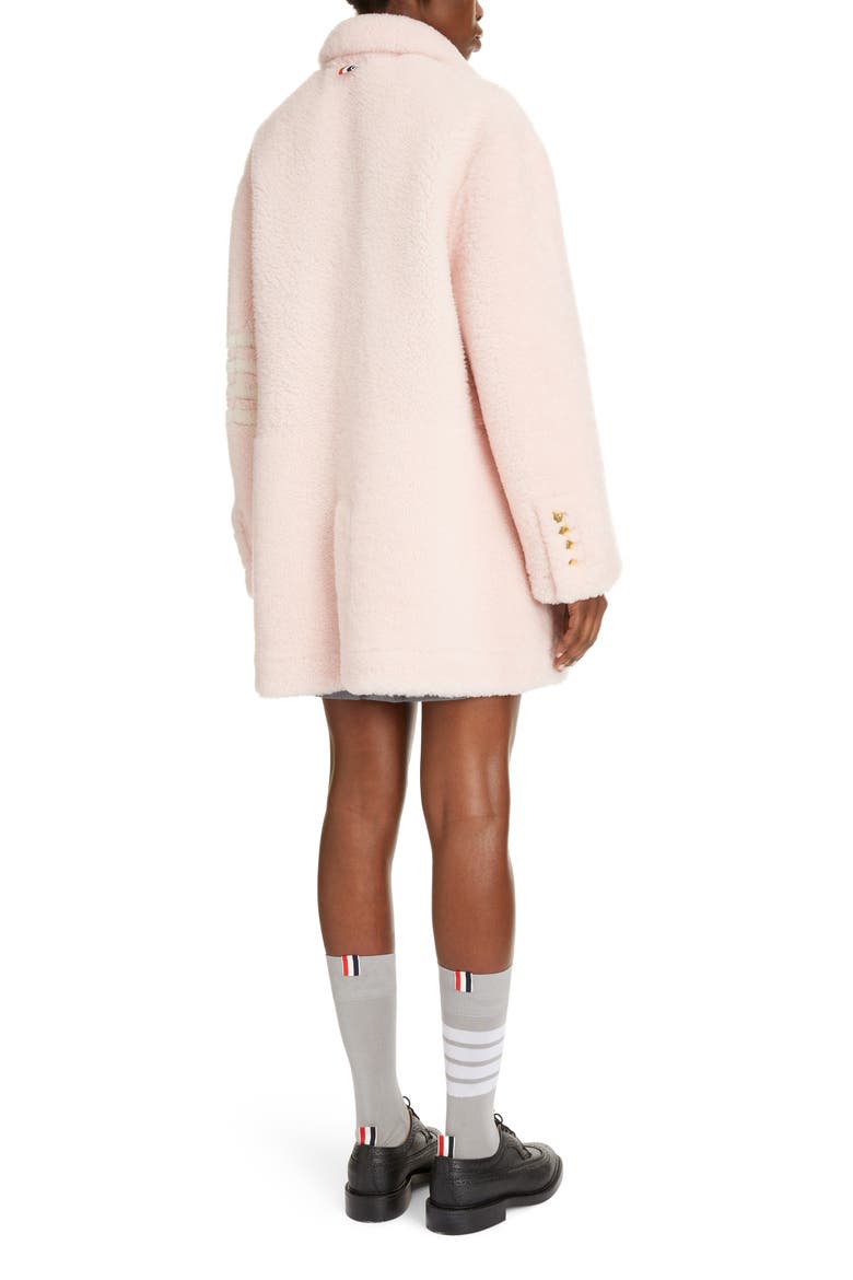 4-Bar Genuine Shearling Coat, Alternate, color, LIGHT PINK