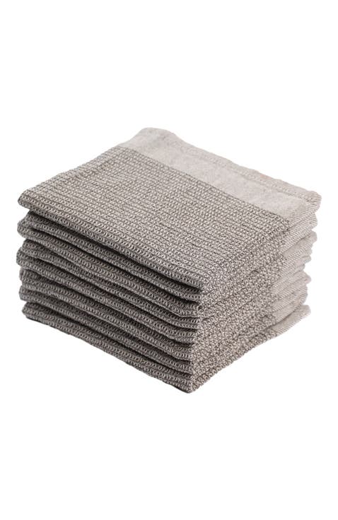Waffle Weave Dish Cloths, 12" x 12" - Set of 8