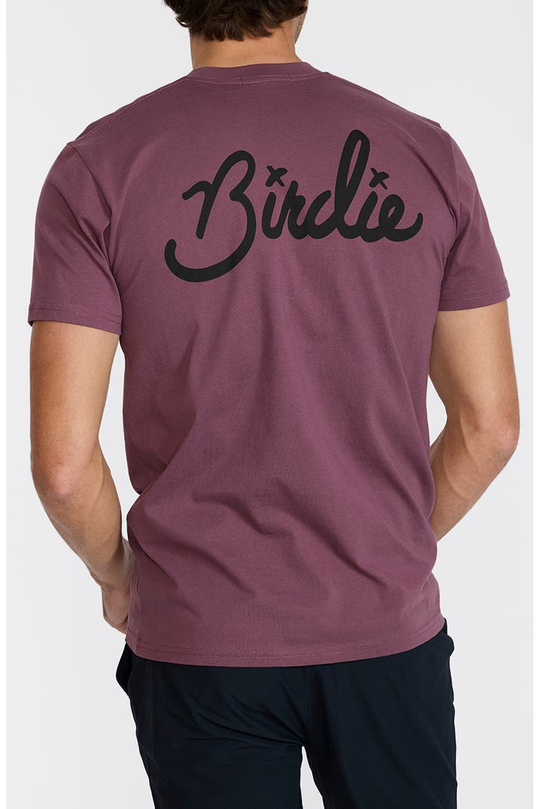 Birdie Cotton Graphic T-Shirt, Alternate, color, PLUM WINE