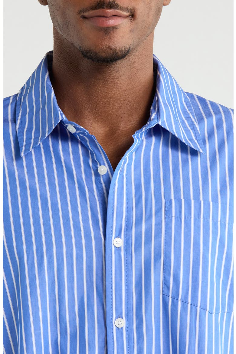 Berg Stripe Button-Up Shirt, Alternate, color, BLU