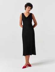 Ghost London Arya Cowl Neck Satin Midi Dress