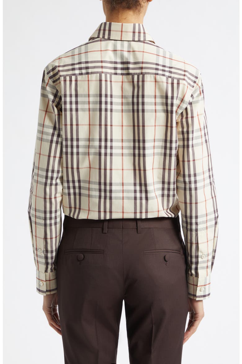 Emma Check Cotton Poplin Button-Up Shirt, Alternate, color, ALMOND BEIGE IP CHCK