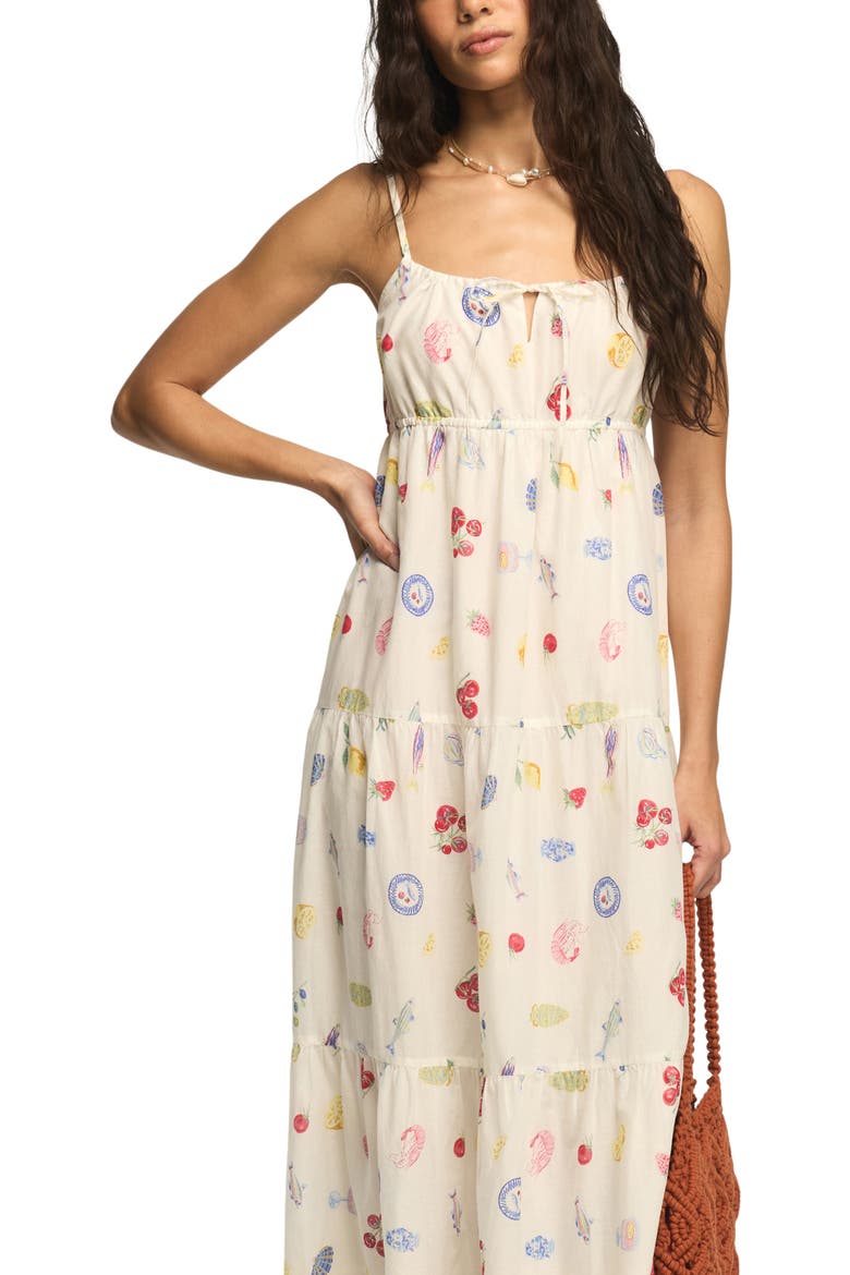 Floral Print Tiered Maxi Dress, Alternate, color, MULTI CONVERSATIONAL PRINT