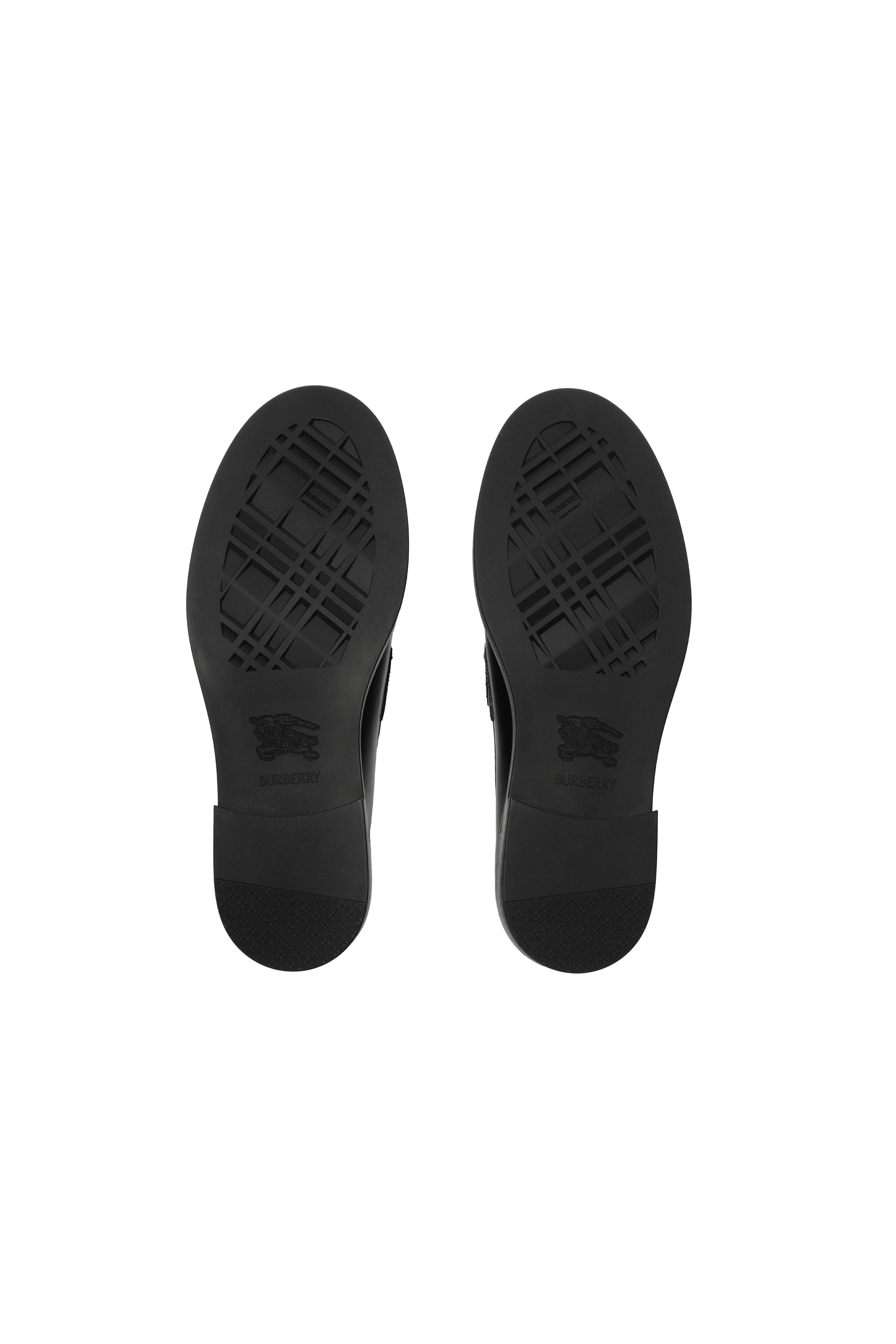 Burberry Leather Pembroke Loafers, Alternate, color, Black