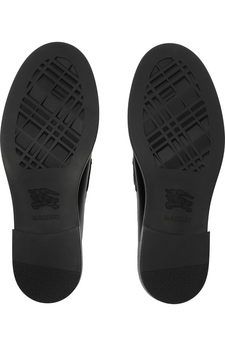 Burberry Leather Pembroke Loafers, Alternate, color, Black