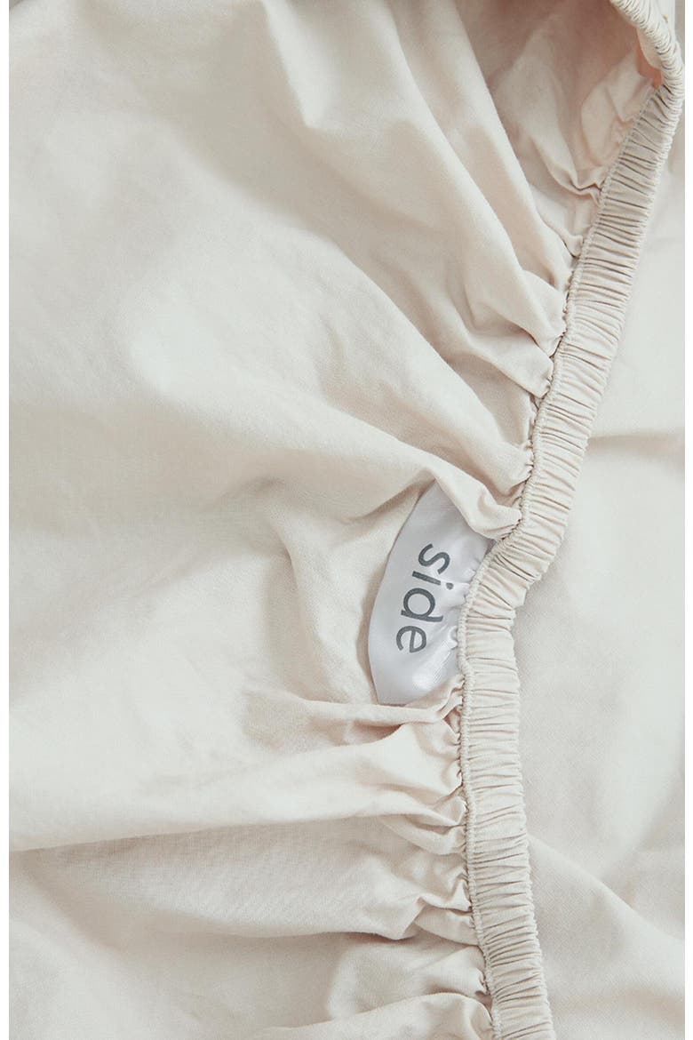 Organic Cotton Organic Cool-Air Percale Fitted Sheet, Alternate, color, Bone