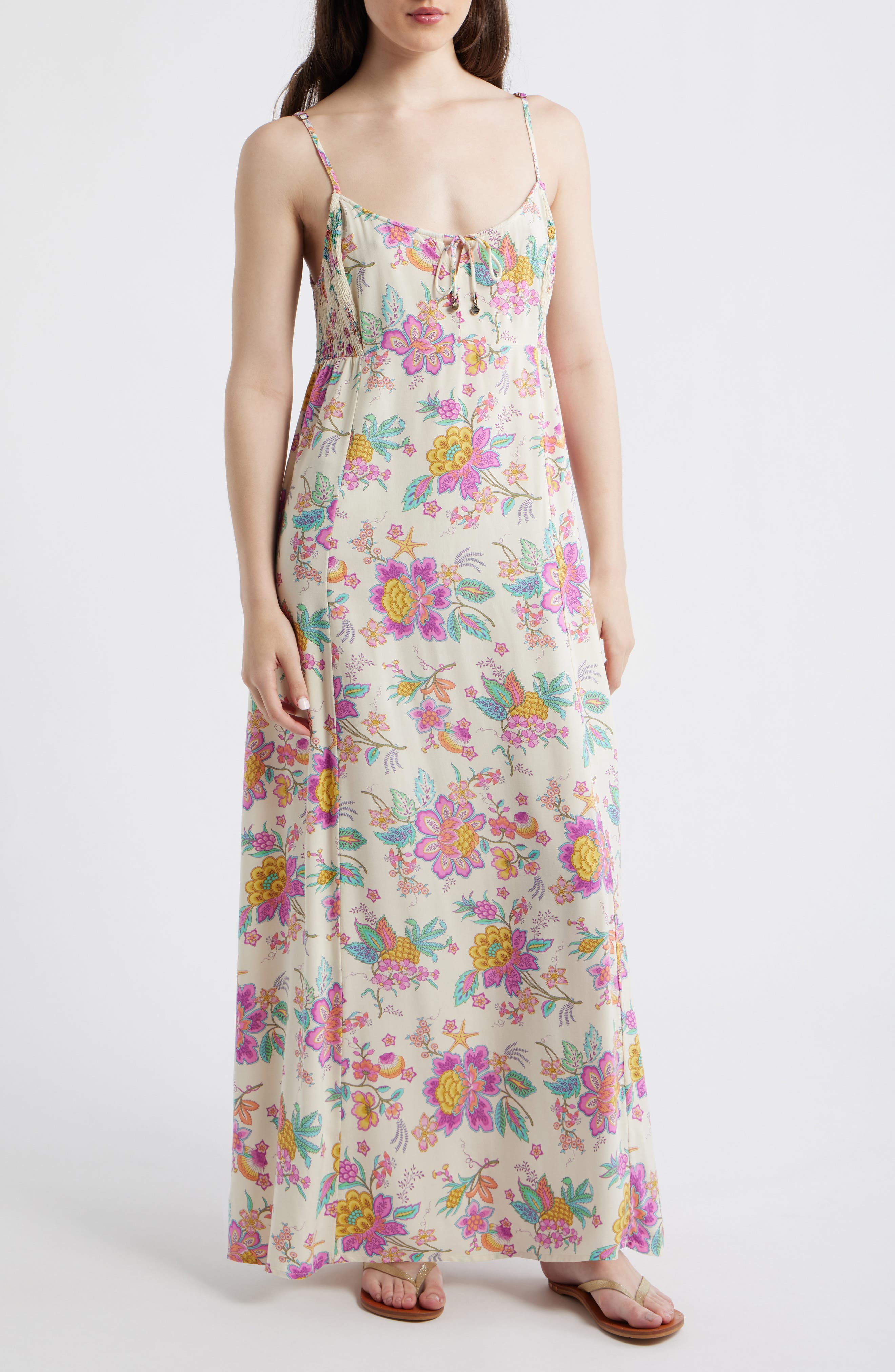 Half Moon Print Sleeveless Maxi Dress