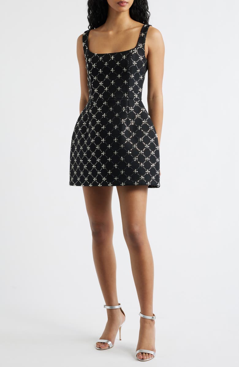 NADINE MERABI Sofia Sequin Cocktail Dress, Main, color, Black