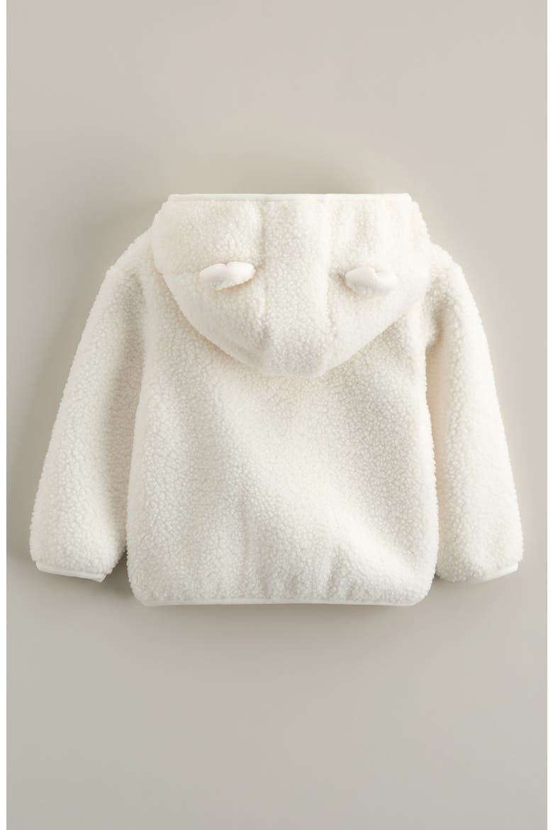 Cozy Hooded Zip Jacket, Alternate, color, IVORY EGRET