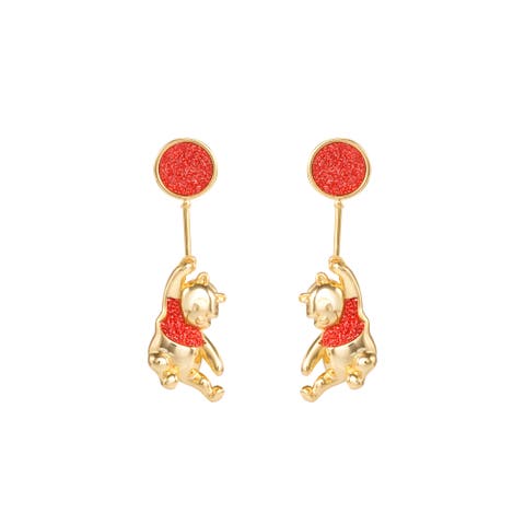 Winnie the Pooh Gold Plated Balloon Swinging Earrings