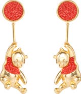 Disney Winnie the Pooh Gold Plated Balloon Swinging Earrings