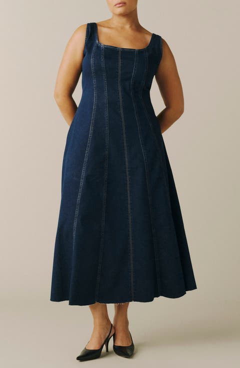 PSA Square Neck Midi Dress