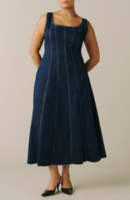 WARP+WEFT PSA Square Neck Midi Dress