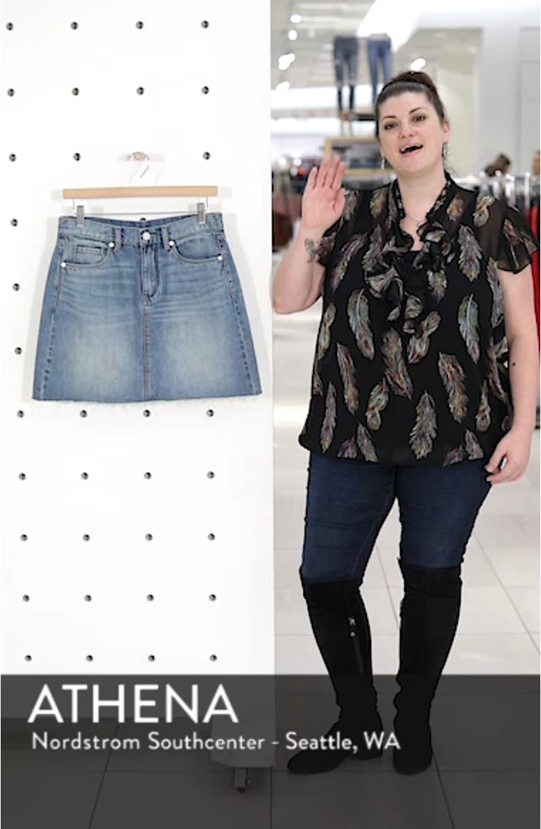 Raw Hem Denim Skirt, sales video thumbnail