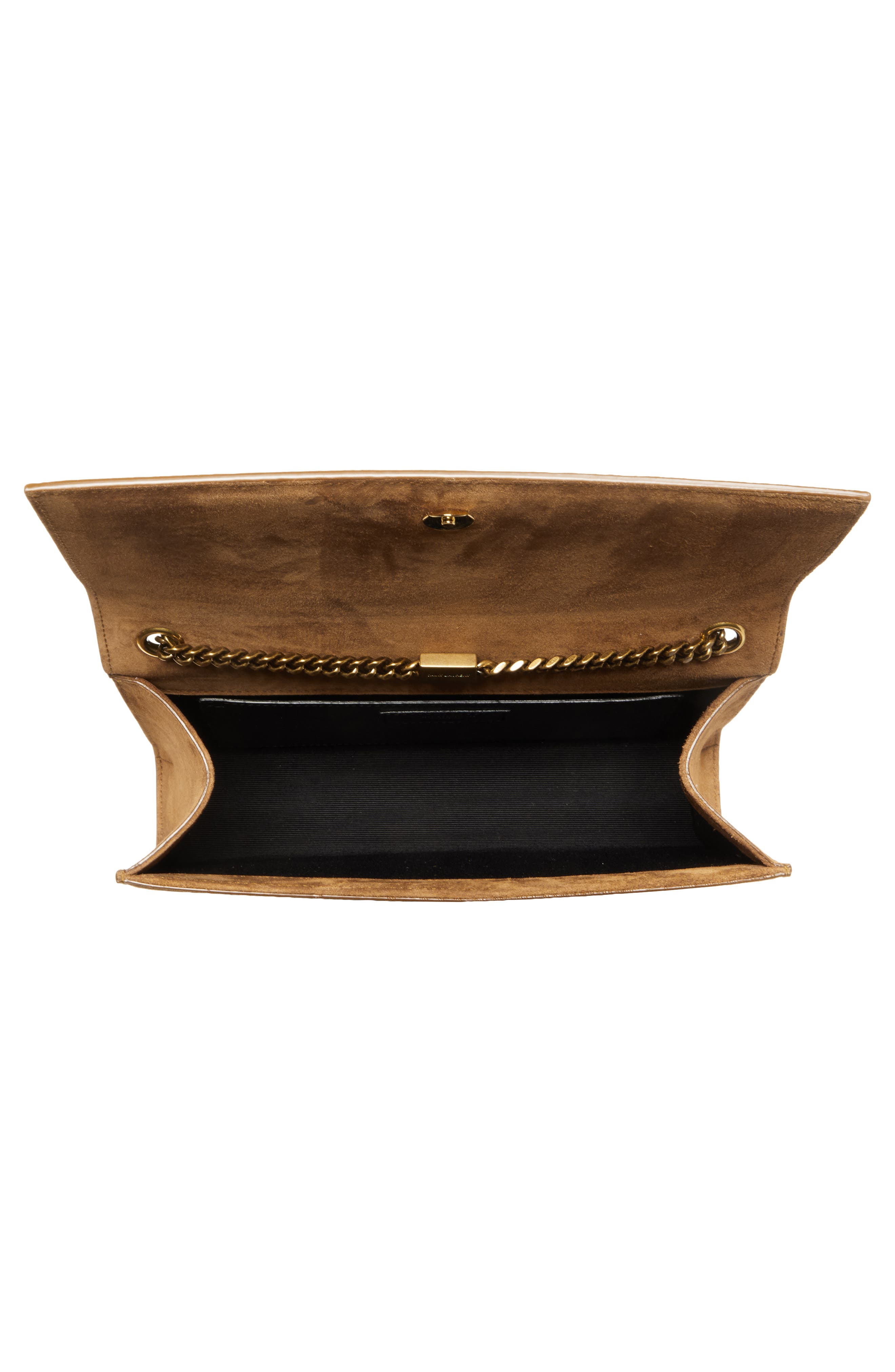 Saint Laurent Medium Kate Suede Shoulder Bag, Alternate, color, 