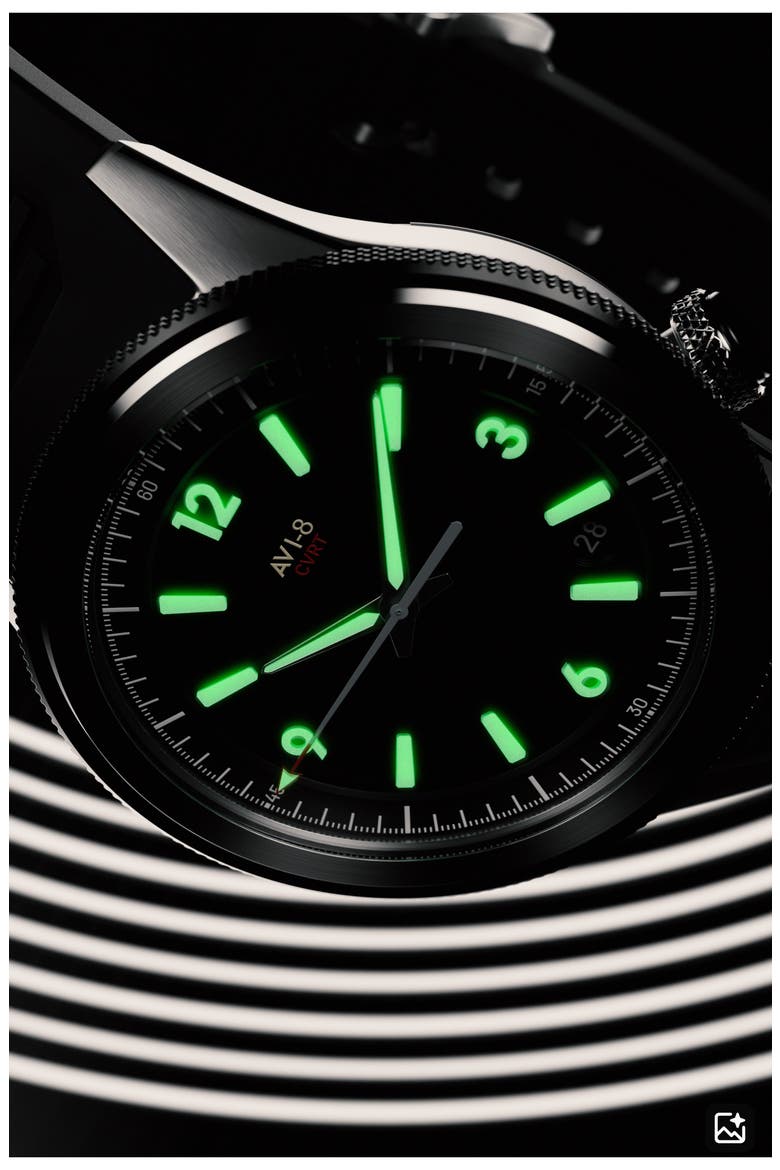 x Worn & Wound Creative Services CRVT 3775A Night Shadow Automatic Watch, 37.75mm, Alternate, color, BLACK
