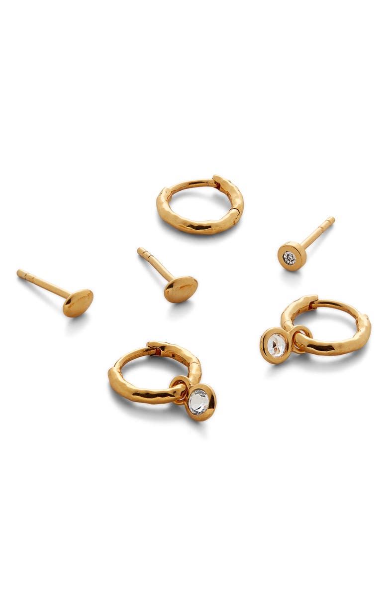 Monica Vinader MV Siren<sup>™</sup> Muse Mini Huggies, Alternate, color, Yellow Gold