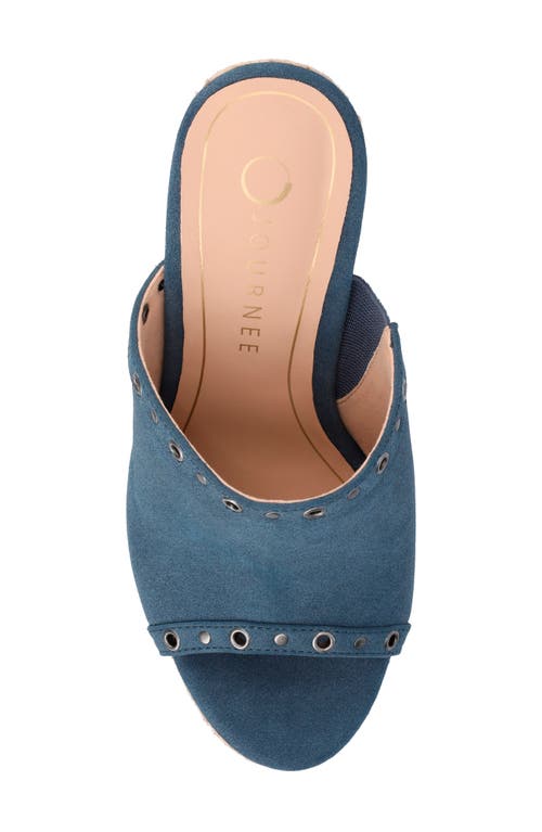 Shop Journee Collection Yari Platform Wedge Espadrille Sandal In Navy