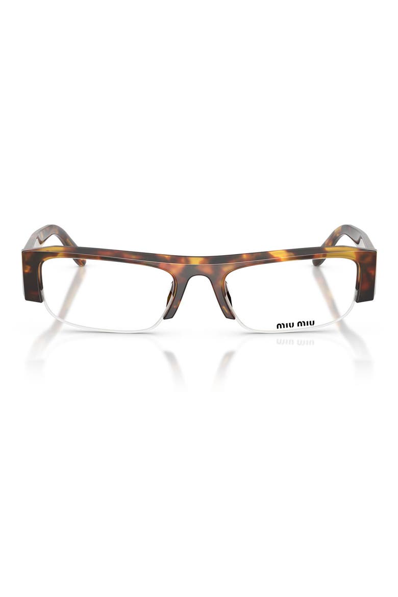 51mm Gradient Rectangular Sunglasses, Main, color, HONEY HAVANA / BLUE LIGHT