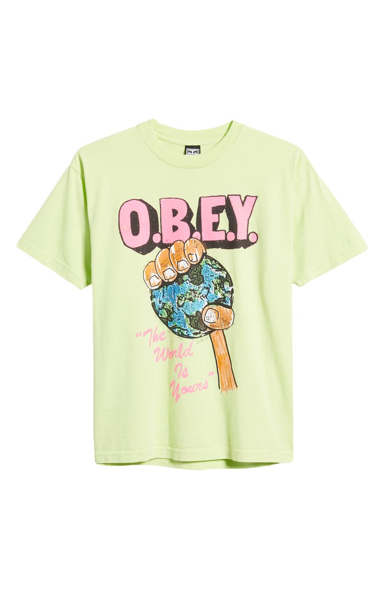 Obey The World is Yours Graphic Tee, Alternate, color, 