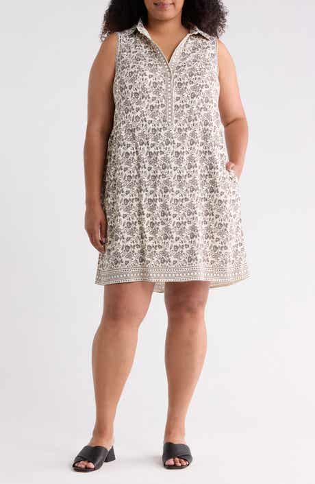 MAX STUDIO Floral Sleeveless Shirtdress