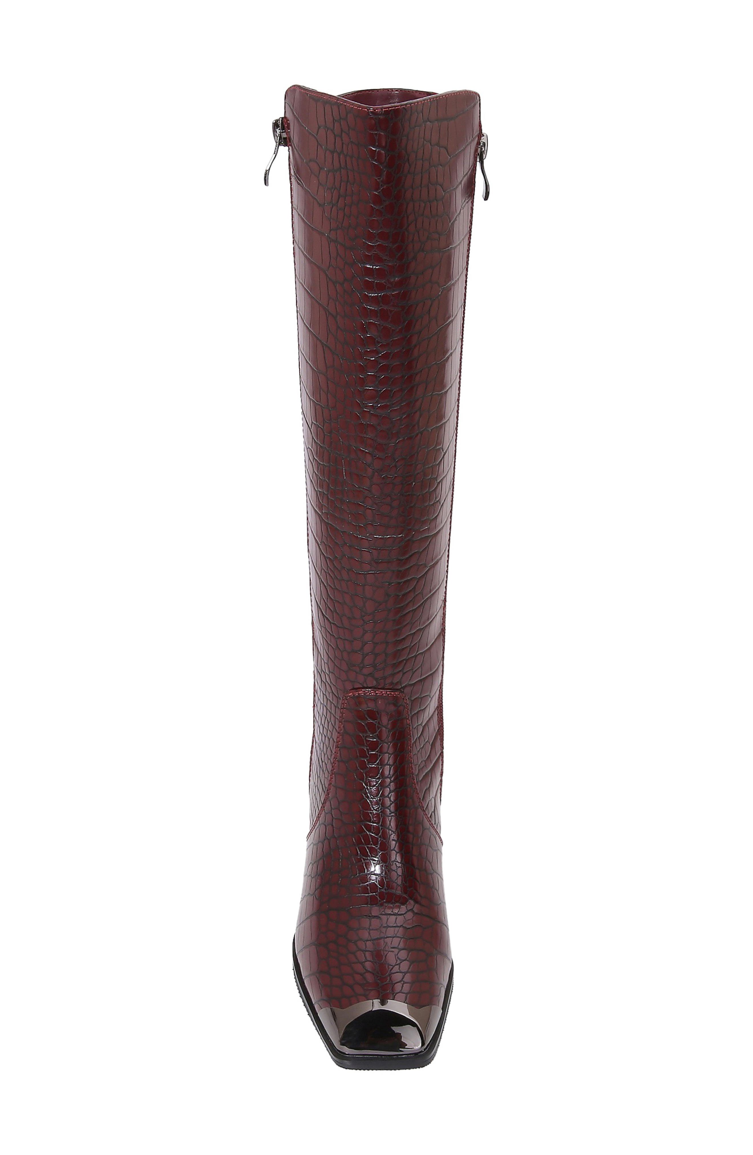 Lux Block Heel Knee High Boot, Alternate, color, BURGUNDY
