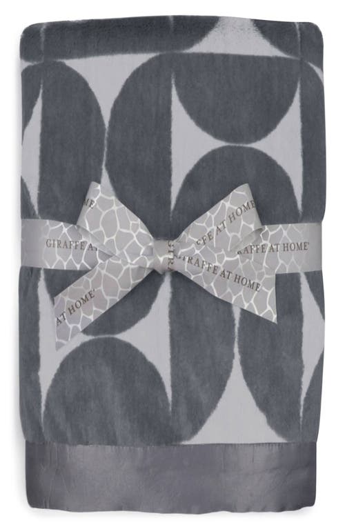 Shop Little Giraffe Half Moon Print Throw Blanket In Charcoal