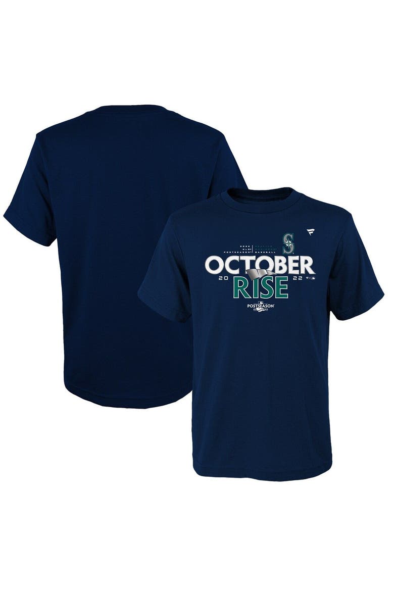 Youth Fanatics Branded Navy Seattle Mariners 2022 Postseason T-Shirt, Main, color, Navy