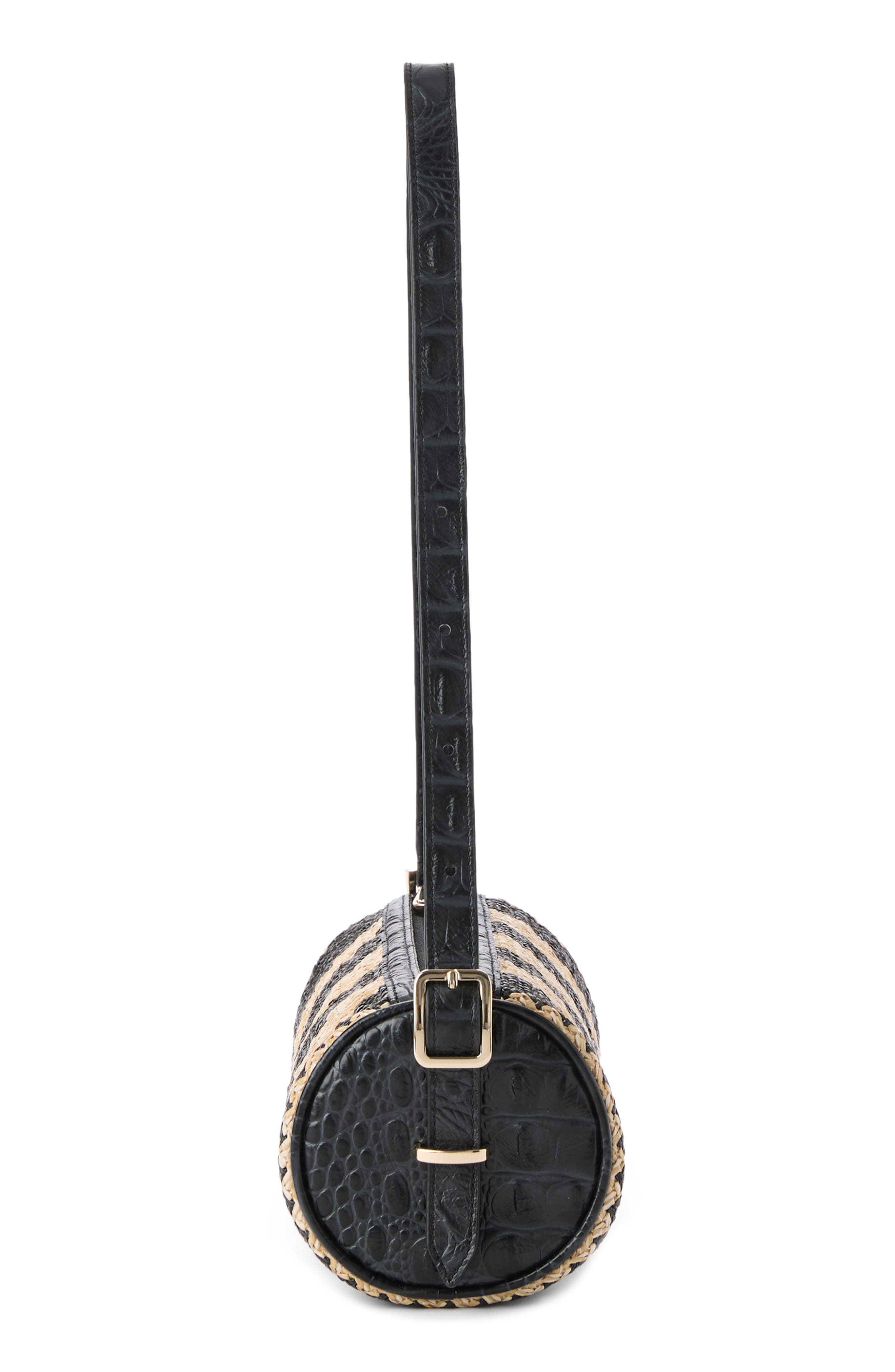 Brahmin Billie Barrel Bag, Alternate, color, Black