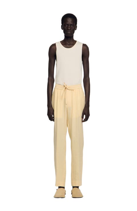 Elasticated linen trousers
