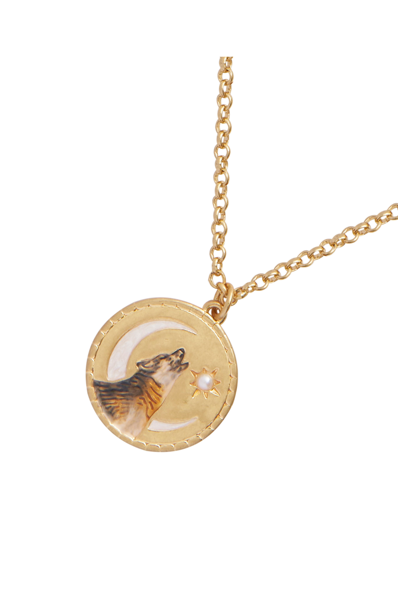 Fable England Wolf Spirit Guide Pendant Necklace, Main, color, Multi & Gold