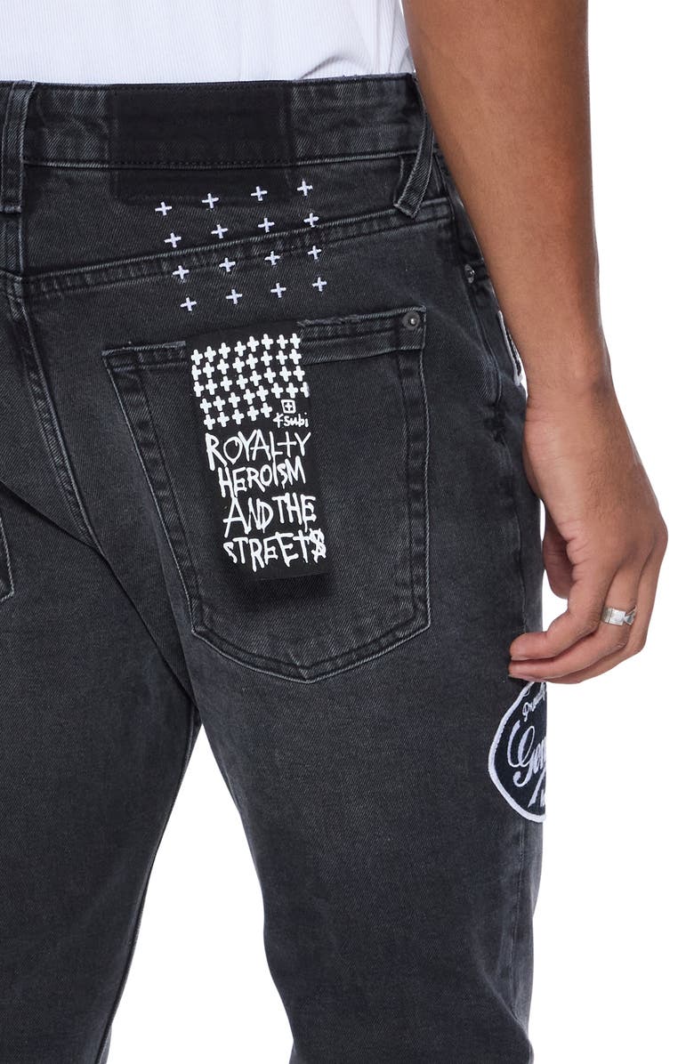 Ksubi Van Winkle Patch Skinny Jeans, Alternate, color, Black